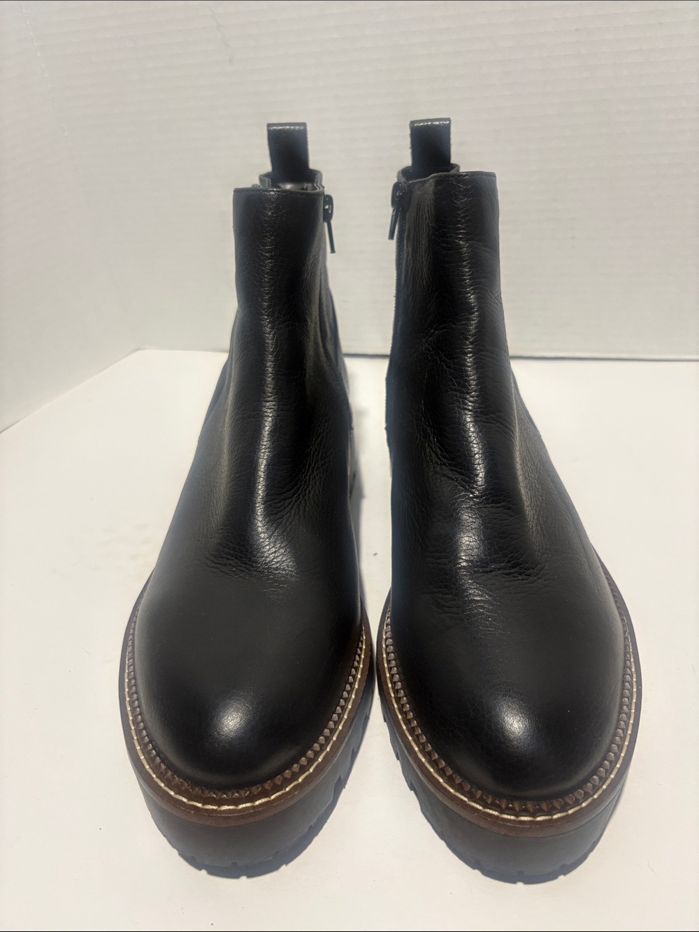Nordstrom Black Leather Chukka Zip Boots